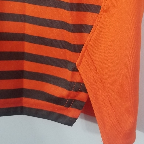 Oakley Hydrolix Golf Polo. Orange and Grey. Striped Front. Regular Fit. Size L. - Picture 5 of 8